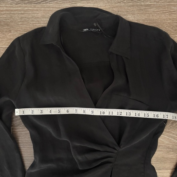 Zara Black Wrap Dress – Size Small - Picture 5 of 10